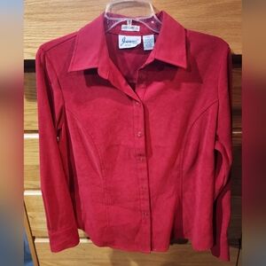 Joanna Petite Red Stretch Shirt